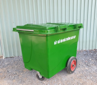 Xe Gom Rác 660L 3 Bánh Cao Su Đặc