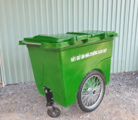 Xe Gom Rác 660L 3 Bánh Hơi