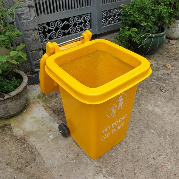 Thùng rác công cộng 60 lít có bánh xe