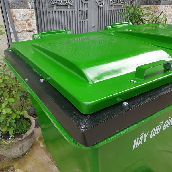 Thùng rác nhựa 660 lít gia cố miệng vành