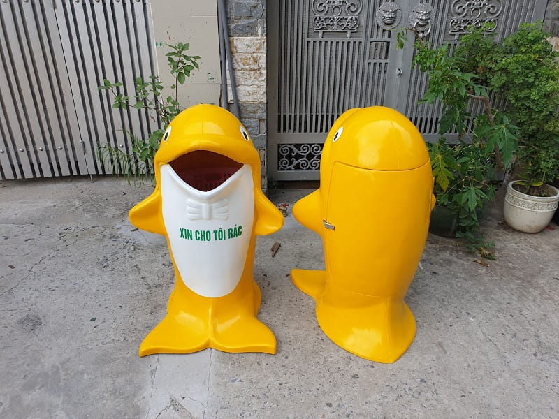 Thông số thùng rác cá heo